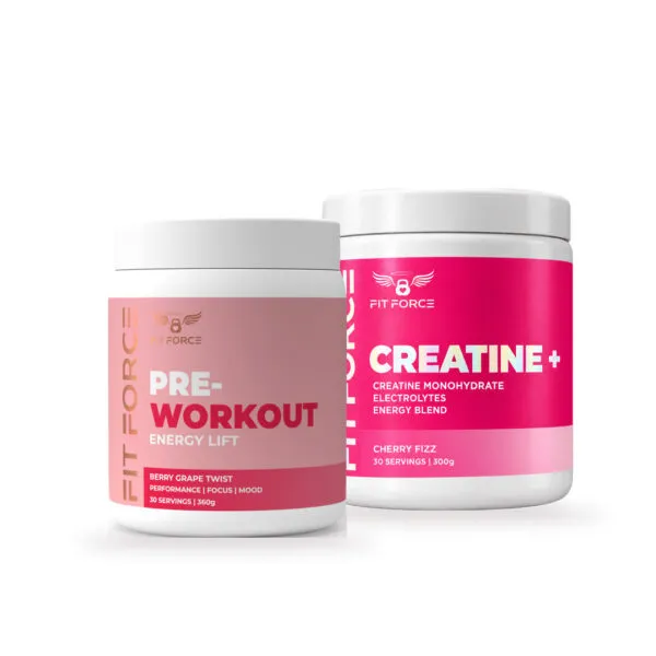 Fitforce Energy & Performance Stack: Energy Lift pre-workout and Creatine+
