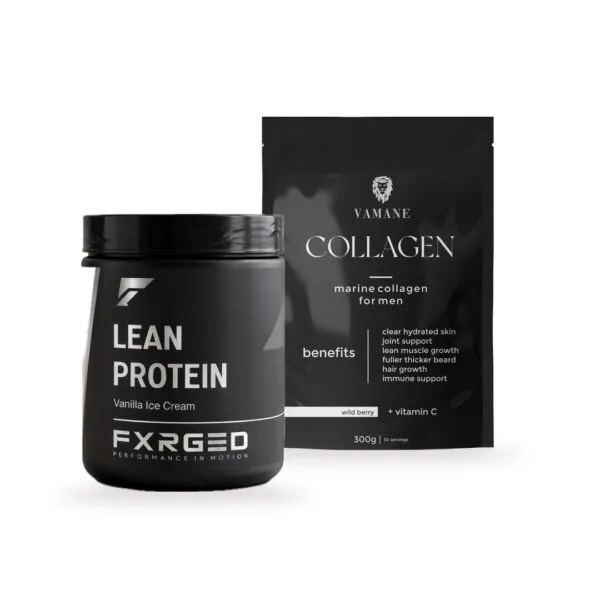 His Essentials: FXRGED Lean Protein 450g and Vamane Collagen for men